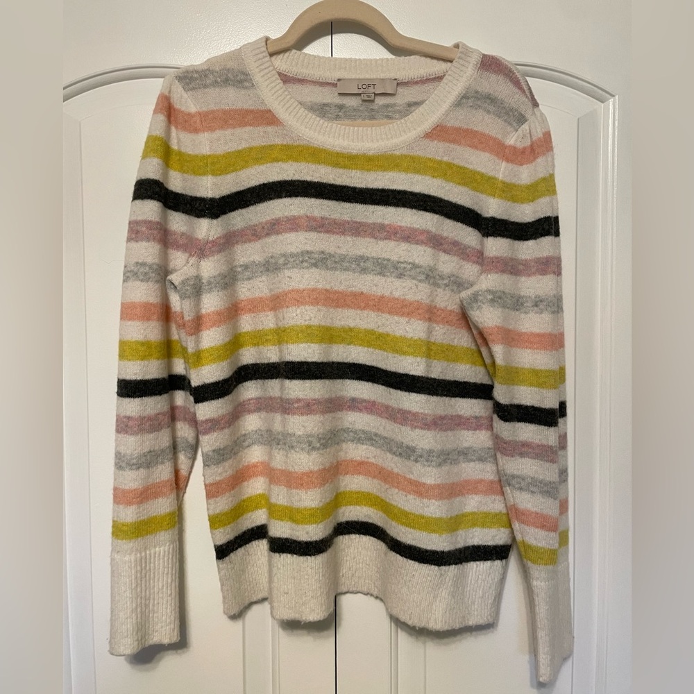 Loft Multi-color Striped Sweater - Large